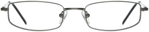 Gun Metal Grey Rectangular Metal Reading Eye Glasses (+3.75 Diopters Strength, Gun metal grey)