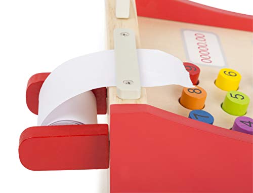 Small Foot 11082 Spielkasse mit Zubehör aus Holz für Kinder ab 3 Jahren, mit Kartenlesegerät und Scanner, Spielgeld, EC… – Bild 4