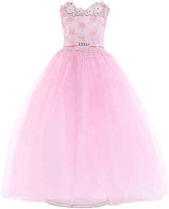 BestGift Girls participate first feast Lace white Pink Elegant Princess  Girls Dress For Wedding Flower Girl Dresses Baby Children Clothes Pink  Color price in UAE | Amazon UAE | kanbkam