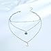 Edary Bohemian Moon Multilayer Necklace Turquoise Silver Necklaces Chain Jewelry for Women and Girls