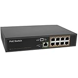 BV-Tech 8 Port PoE Unmanaged Switch + 1 Ethernet Uplink – 150W – 802.3af – POE-SW801