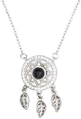 CHYOUL Silver Rose Gold S925 Sterling Silver Pendant Necklace for Girls Women Lovers Nano Technology Memory Projection Say I Love You in 100 Languages Multiple Options