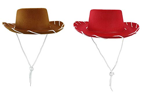 Child Cowboy Cowgirl Red Brown Hat Wild West Western Rodeo Costume