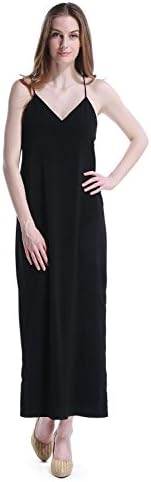 Letitia Women's V-neck Spaghetti Strap High Side Slit Wrap Maxi Dress (M)