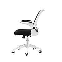 Sdywsllye Computer Chairs Rolling Chair Corner Desk Ergonomic Chairs with Wheels Gaming Chair Reception Desk Chair Adjustable Standing Desks Flip-up Arms (Color : Black)