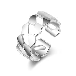 Handmade Hammered Wide Silver Ring for Women Boho