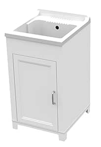 Lavadero de resina blanca, fregadero, para exteriores, 45 x 50 x 85