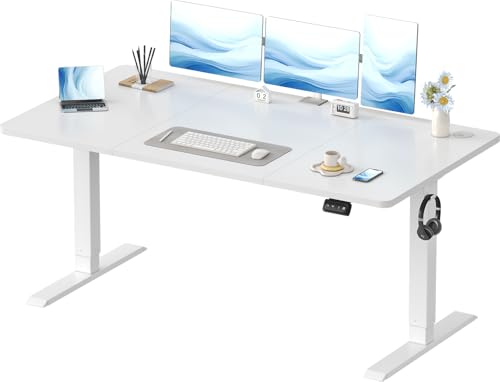 Devoko Elektrisch Höhenverstellbarer Schreibtisch 160 x 70cm, Stabiler Schreibtisch Höhenverstellbar Tisch, Steh-Sitz Bürotisch, Computertisch mit Mem