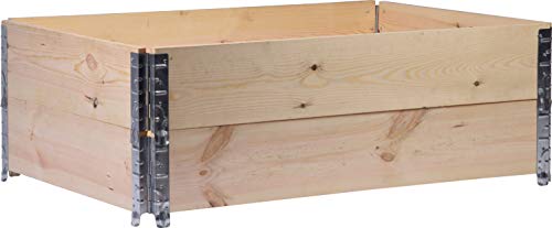 dobar Rectangular Wooden Plant Bed Edging Foldable Garden 120 x 80 x 20 cm, Natural, Pine Planter, Beige