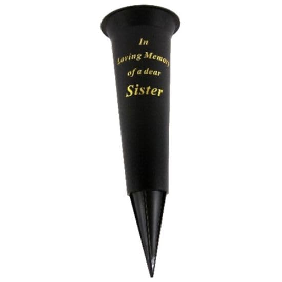 Special Graveside Memorial Grave Spiked Flower Vase In Loving Memory Special Memorial Vase for Graves - Plastic Cemetery Flower Holder with Spike, (1, Sister)