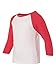 Next Level Big Boy's 3/4-Sleeve Rib-Knit T-Shirt, M, Red / White