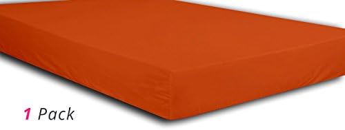 Organic Tendril Muslin Fitted Crib Sheet Fits Standard Size Crib Mattress Certified Organic Cotton - Softest Mattress Sheet For Your Baby, Toddler Boy or Girl 1 Pack Orange Color