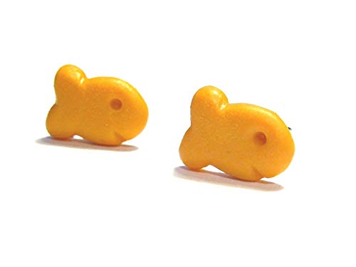 Fish Cracker Stud Earrings - Tiny Food Jewelry - Thumbnail 3