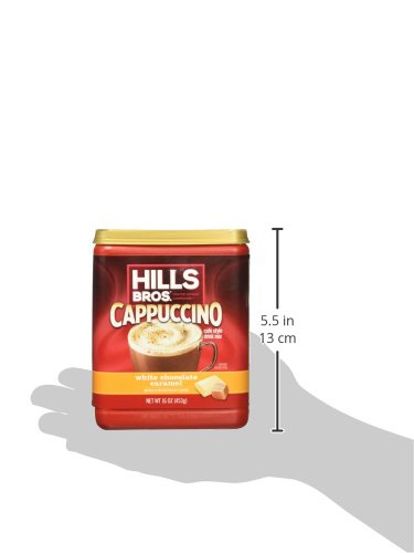 HILLS BROS. CAPPUCCINO MIX – RICH, FROTHY COFFEEHOUSE-TASTING INSTANT DRINK MIX – QUICK AND EASY PREPARATION – PERFECT FOR HOT & ICED DRINKS & CREAMING COFFEE – WHITE CHOCOLATE CARAMEL, 1 PACK OF 16OZ