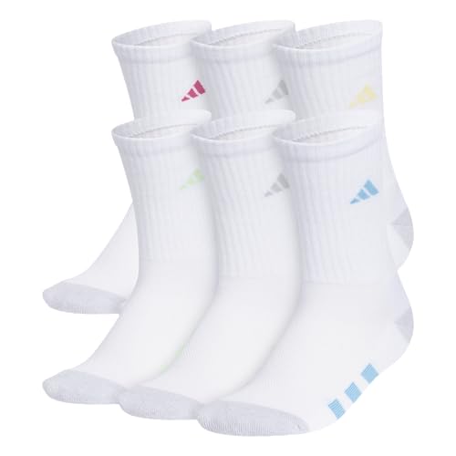 adidas Unisex Kids Crew Socks for Boys and Girls Youth (6-Pack) Athletic Cushio…