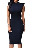 ZKESS Women's Sleeveless Bodycon Party Club Midi Dress
