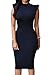 ZKESS Women's Sleeveless Bodycon Party Club Midi Dress M Black