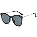 SOJOS Round Sunlgasses for Women Fashion UV400 Protection Glasses SJ2034 with Black Frame/Grey Lens