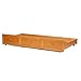Casey II Wood Daybed with Ball Finials and Roll Out Trundle Drawer, Honey Maple Finish, Twin