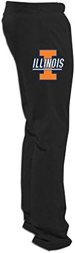 University Of Illinois At Urbana-champaign Logo Man 100% Cotton Sweatpants Black Medium