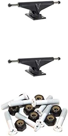 Venture Trucks Team Black Shadow Black Skateboard Trucks - 5.8" Hanger 8.5" Axle with 1" White Hardware