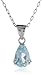 Amazon Collection Sterling Silver Amethyst, White Topaz, Blue Topaz Pendant Necklace Set