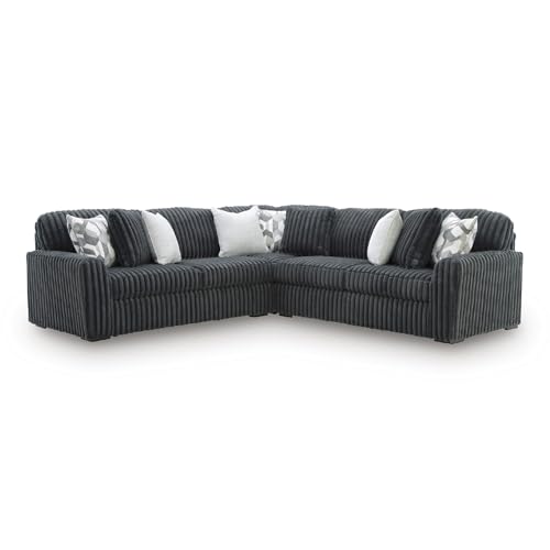 Signature Design by Ashley 5-Piece L-Shaped Sectional Couch, Gunmetal
