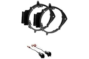 ASC Audio-6X9 Front + 6 6.5 6.75 Rear Car Stereo Speaker Install Adapter Mount Bracket Plates W Speaker Wire Connectors Made 