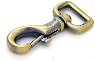 CRAFTMEmore 2PCS 3/4 inch Swivel Slide Bolt Snap Hook Keychains Purse Accessories Hardware (Antique Brass)