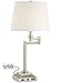 360 Lighting Camber Modern Desk Table Lamp Swing Arm with Hotel Style USB and AC Power Outlet in Base 29