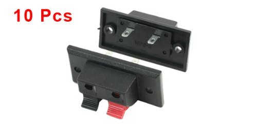 GFORTUN 10 Pack Push in Type Right Angel Stereo Speaker Terminal Strip Board Connector 2 Positions for Speaker Parts