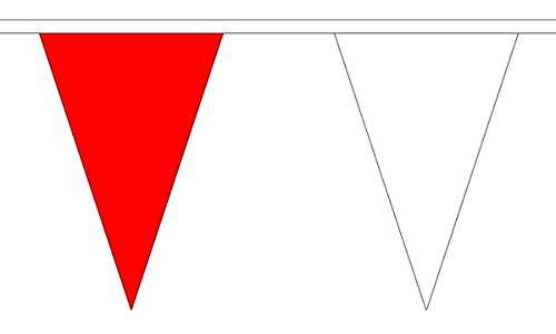 Red and White Triangle Bunting 20m (54 flags)