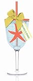 Slant - Sealife Starfish Double Wall Acrylic Wine Glass With Straw
