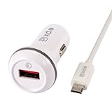 [Qualcomm Certified ] epxid Quick Charge 2.0 JoltDrive 18W USB Car Charger Adapter for SAMSUNG Galaxy S6/S6 Edge and more (2.4A for Android, 2A for Apple; Free 3.3FT Micro USB Cord Cable)-white