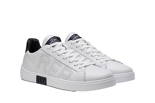 Replay Men's Gmz3p .000.c0014l Sneaker, White Black 062, 11.5 UK at Amazon