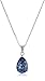 Amazon Collection Sterling Silver Swarovski Crystal Teardrop Pendant Necklace, 18