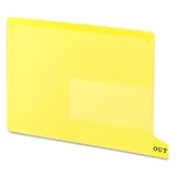SMD61956 - Smead 61956 Yellow End Tab Poly Out Guides - Two-Pocket Style