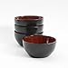 Gibson Bowl Dinnerware set, 5 Piece, Burgundy/Black.