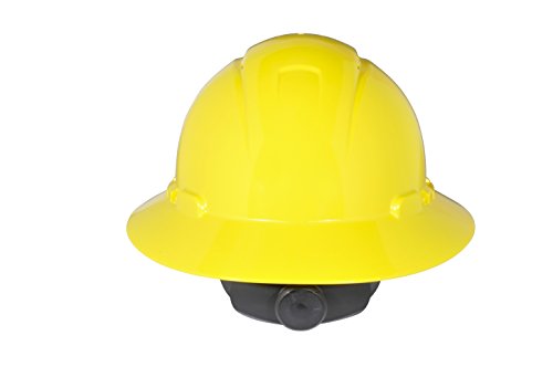 3M Full Brim Hard Hat H-802V, Yellow 4-Point Ratchet Suspension, Vented