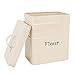 Harbour Housewares Industrial Flour Canister - Vintage Style Steel Kitchen Storage Caddy with Lid - Cream
