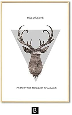Cehsho Nordic Abstract Forest Landscape Canvas Painting Modern Geometry Deer Wall Art Poster Tropical Tree Print Picture Living Room 50x70cm No Frame B Buy Online At Best Price In Uae Amazon Ae