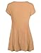 Thanth Womens Short Kimono Sleeve Loose-fit Long Length Tunic Top