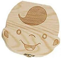 Majoxin Creative Baby Teeth Box Saver Storage Box Wooden Children Teeth Holder Organize Box Milk Teeth Keepsake for Girls Boys
