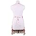 NEOVIVA Kitchen Aprons for Women with Pocket, Old-fashioned Canvas Bib Apron for Cooking, Baking, BBQ and Gardening, Style Doris, Floral Lollipop Red