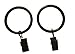 1.5-inch, Set of 14, Black - Metal Curtain Rings with Clips and Eyelets – TEJATAN (Also Known as Rings with Curtain Clips/Curtain Clip Rings/Drapery Rings/Curtain Rings with Clips)