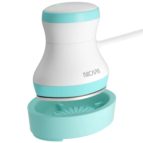 NICAPA Mini Heat Press Machine for T Shirts Shoes Hats Small HTV Vinyl Projects Portable Mini Iron Press for Sublimation Ink Transfer Projects and Heating Transfer-Blue