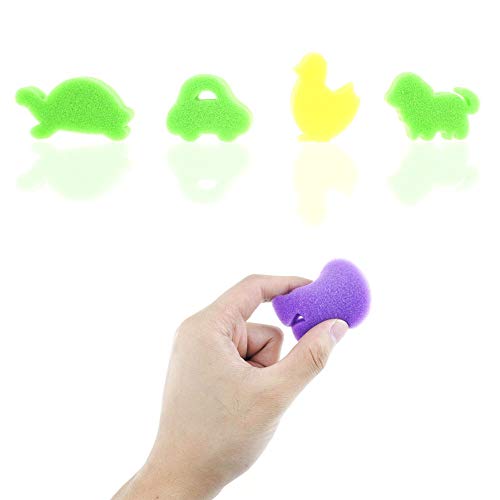 Jyongmer 50 Pieces Assorted Pattern Sponge Painting Shapes, Multicolor Craft Painting Sponges Animal Sponge Art Painting Stamps Paint Sponge Brush Set Learning Drawing Tools for Toddlers and Kids