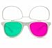 GloFX Flip Up 3Diffraction Glasses - White Flips Rave Prism Grating Diffraction w/Anaglyph Anaglphic 3D