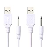 USB Adapter Cord 2.5mm Replacement DC Fast Charging Cable for Rechargeable Toys Wands Massagers Charger (Pack of 2)