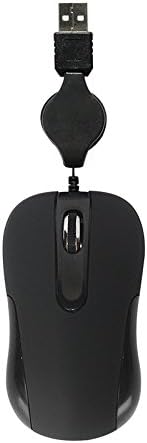 yafox 5079 Mini Retractable Cable Wired USB Optical Mouse for for Laptop (Black)